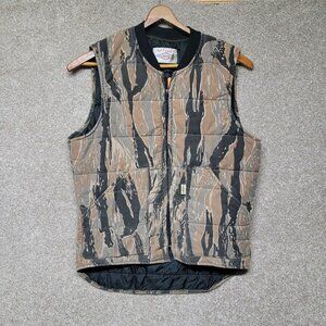 Vtg 70s Neet Insulated Camouflage Outdoors Camo Zip Hunting Vest USA Made L‎